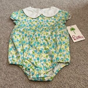 Lilly Pulitzer Scalloped, Floral Onesie